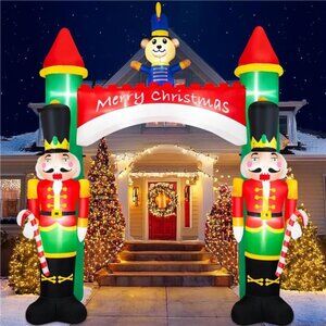 10FT Christmas Inflatable Archway, Inflatable Nutcracker Soldiers Christmas